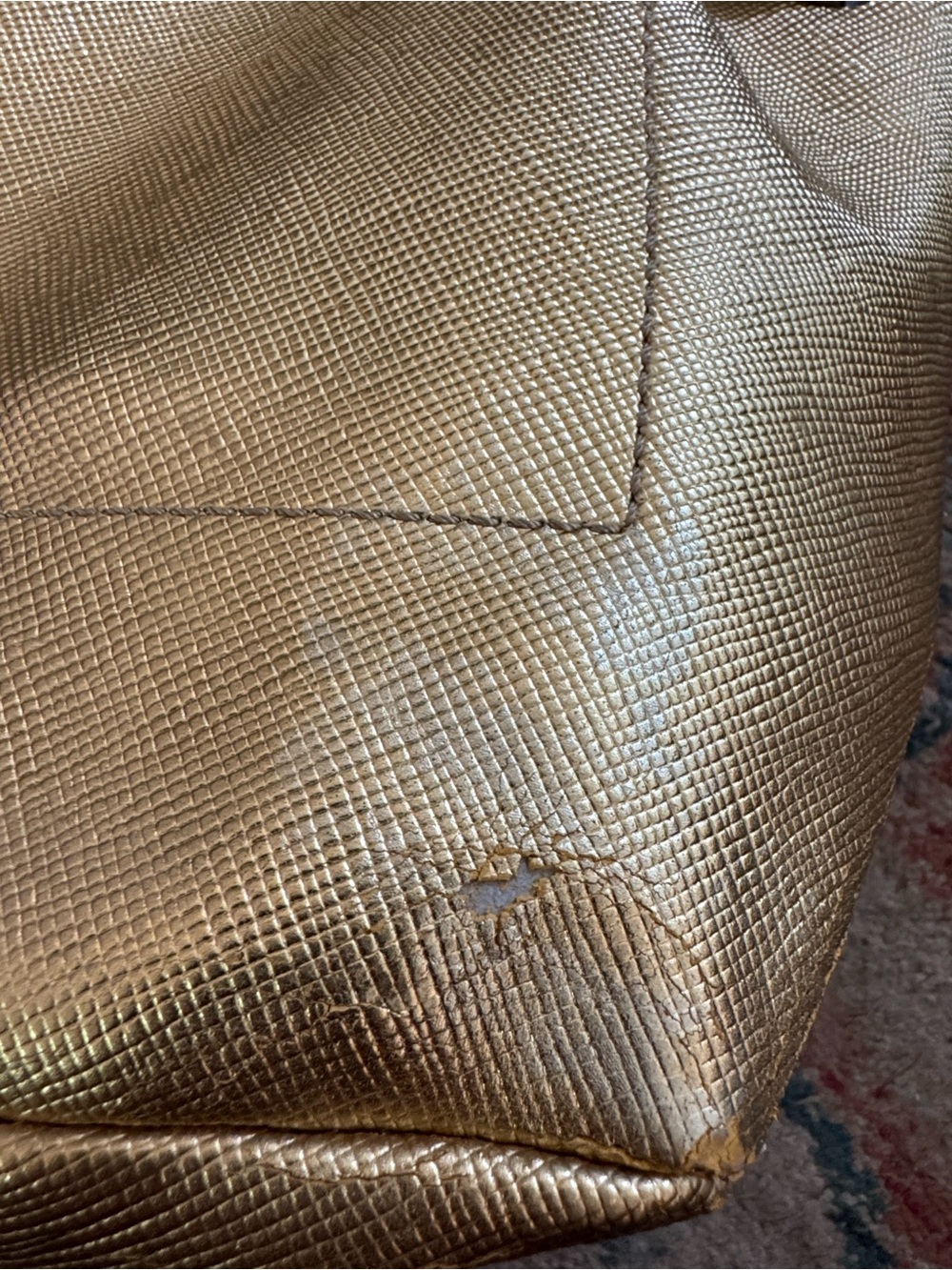 J. CREW Metallic Gold Leather Tassel Bucket Bag - Picture 7 of 7